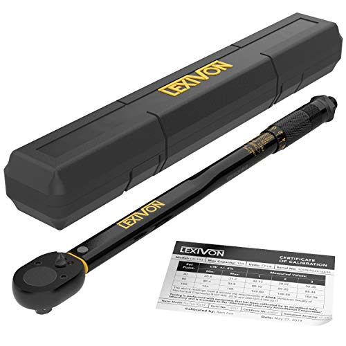LEXIVON 1/2-Inch Drive Click Torque Wrench 10-150 Ft-Lb/13.6-203.5...