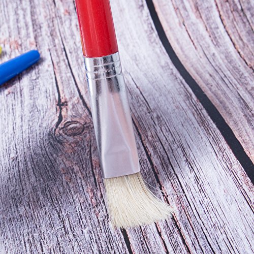 16 Piece Large Flat Tip Paint Brushes Hog Bristle Tempera and Arti...