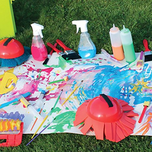 16 Piece Large Flat Tip Paint Brushes Hog Bristle Tempera and Arti...