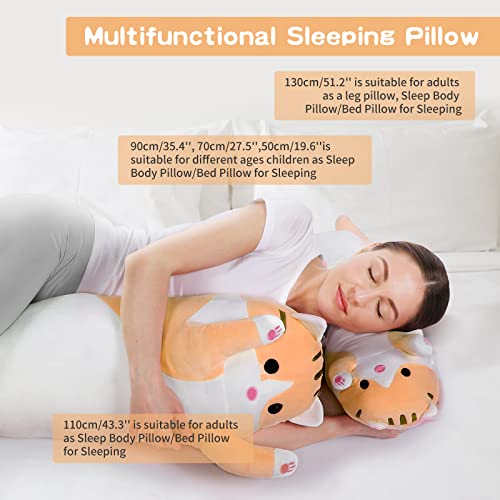 Brown Long Cat Plush Body Pillow Kawaii Cat Stuffed Toy, Cute Soft...