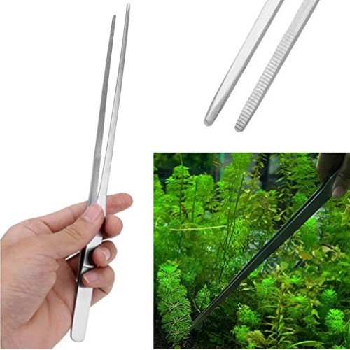 LGEGE 2pcs Long Handle Stainless Steel Straight and Curved Tweezer...