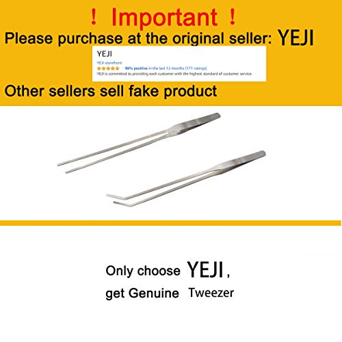 LGEGE 2pcs Long Handle Stainless Steel Straight and Curved Tweezer...