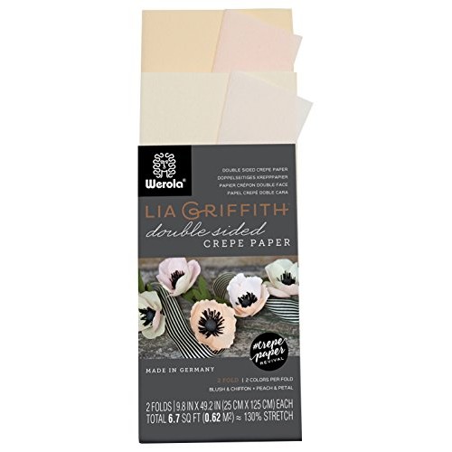 Lia Griffith Double Sided Crepe Paper Folds Roll, 6.7-Square Feet,...