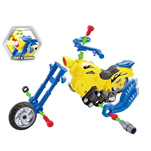 Build Your Own Take-A-Part Toy Motorcycle for Kids with 20 Take Ap...