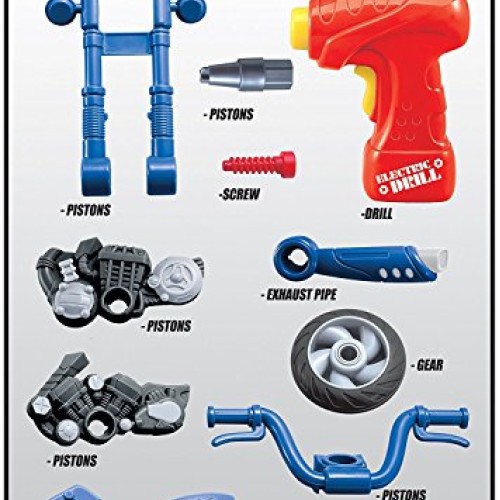 Build Your Own Take-A-Part Toy Motorcycle for Kids with 20 Take Ap...