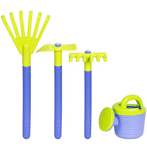 Garden Wagon & Tools Toy Set for Kids with 8 Gardening Tools, 4 Po...