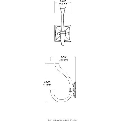 Liberty Hardware 137246 Ruavista Coat and Hat Hook, Single, Bronze...