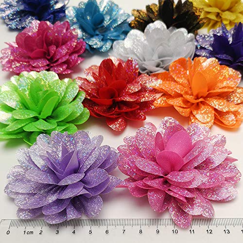 Libiline 14pcs 3.485mm Shining Chiffon Hair Flower Headband Bow...