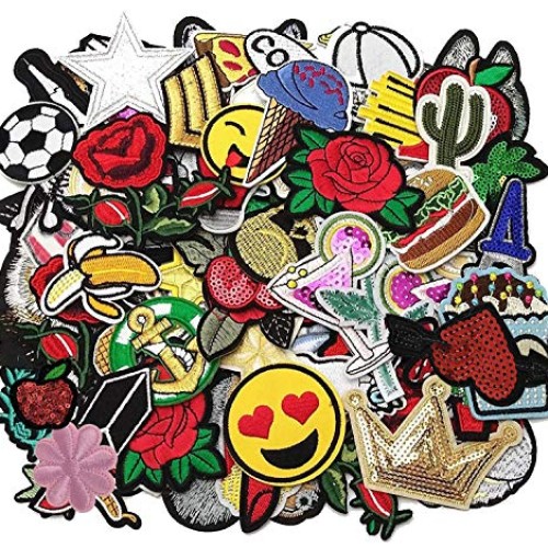 Libiline 50pcs Random Assorted Styles Embroidered Patch Sew On/Iro...