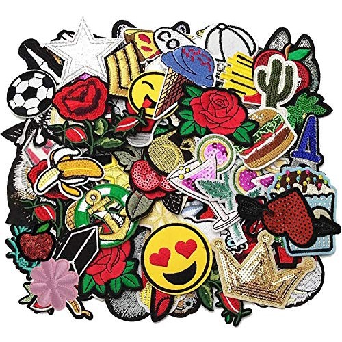 Libiline 50pcs Random Assorted Styles Embroidered Patch Sew On/Iro...
