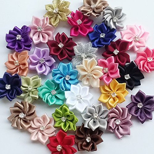 Libiline Upick More Than 26 Colors 40PCS Satin Ribbon Flowers Bows...
