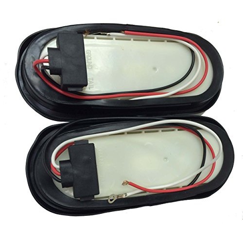 Set of 2 Red 6 Oval 10 LED Trailer Stop/Turn/Tail Light w/Grommet...
