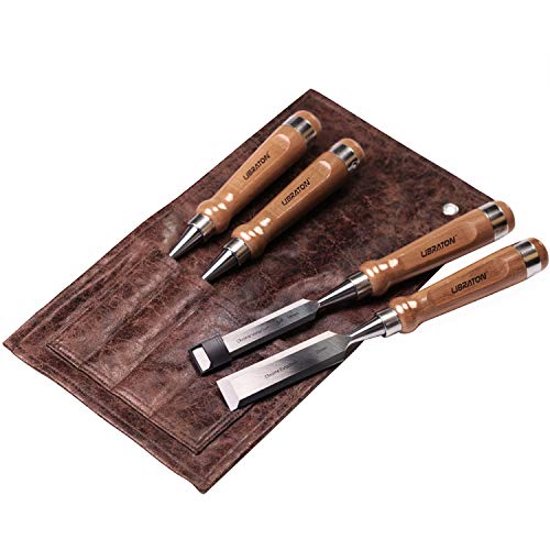 Libraton Chisel Set 4PCS Chrome Vanadium Steel Wood Chisel Sets fo...