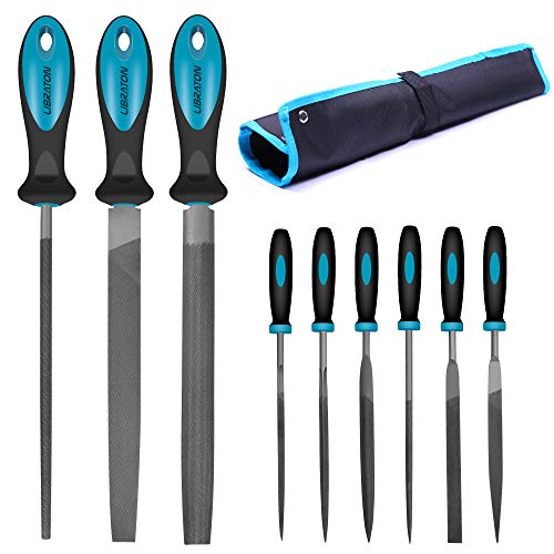 Libraton File Set 9PCS Metal File Sets Wood Rasp File with Rubber ...