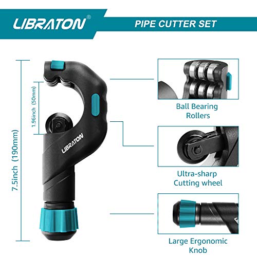 Libraton Pipe Cutter Tube Cutter 3/16 to 2 Outer Diameter Heavy ...