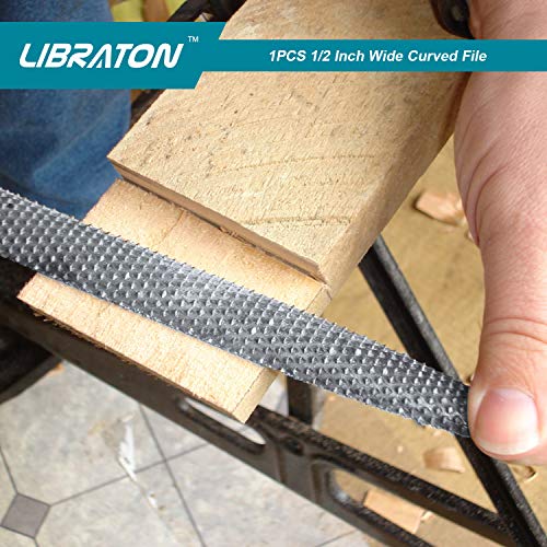 Libraton Wood Rasp File Set with Rubber Grip Includes Hand Cut Rou...