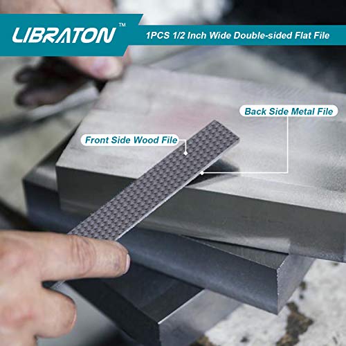 Libraton Wood Rasp File Set with Rubber Grip Includes Hand Cut Rou...
