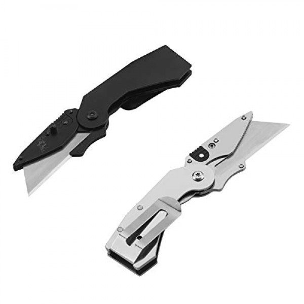 Lichamp 6 Pack Folding Utility Knife Set, Pocket Box Cutter with B...