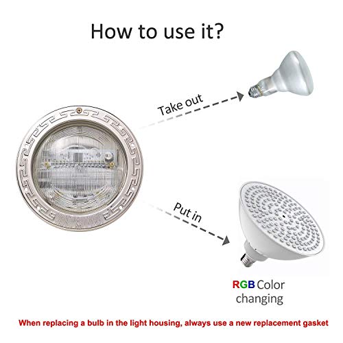 Life-Bulb LED Color Pool Light Bulb for in ground pool. 120V 40W R...