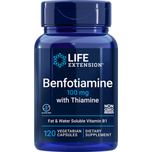 Life Extension Benfotiamine with Thiamine, 100 mg, 120 vegetarian capsules