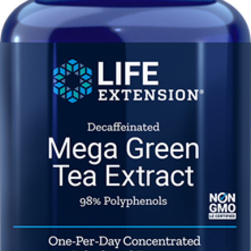 Life Extension Decaffeinated Mega Green Tea Extract, 100 vegetarian capsules