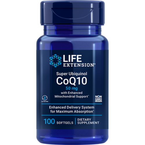 Life Extension Super Ubiquinol CoQ10 with Enhanced Mitochondrial Support, 50 mg, 100 softgels