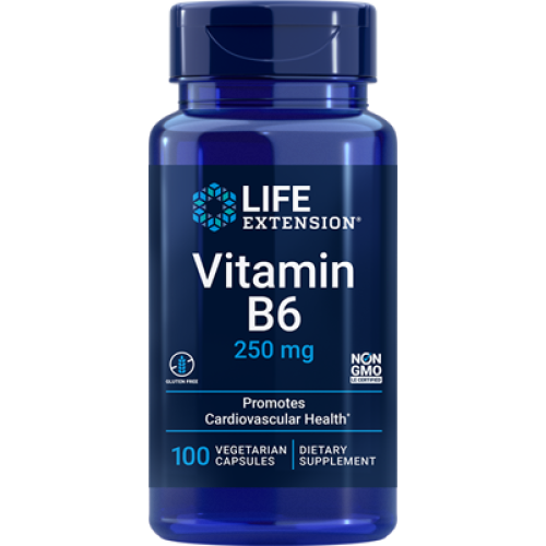 Life Extension Vitamin B6, 250 mg, 100 vegetarian capsules