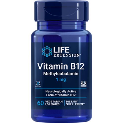Life Extension Vitamin B12 Methylcobalamin, 1 mg, 60 vegetarian lozenges