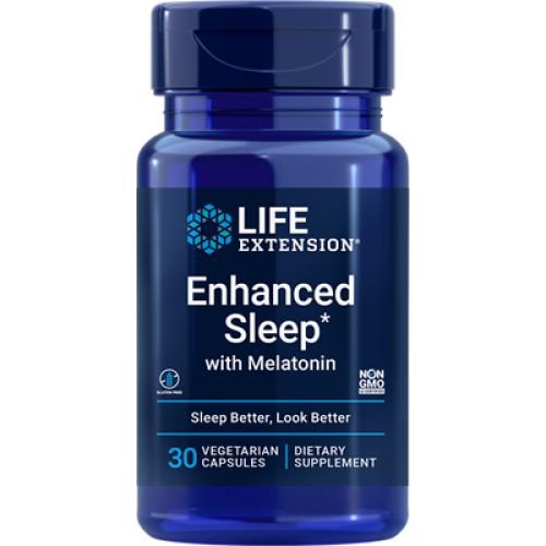 Life Extension Enhanced Sleep with Melatonin, 30 vegetarian capsules