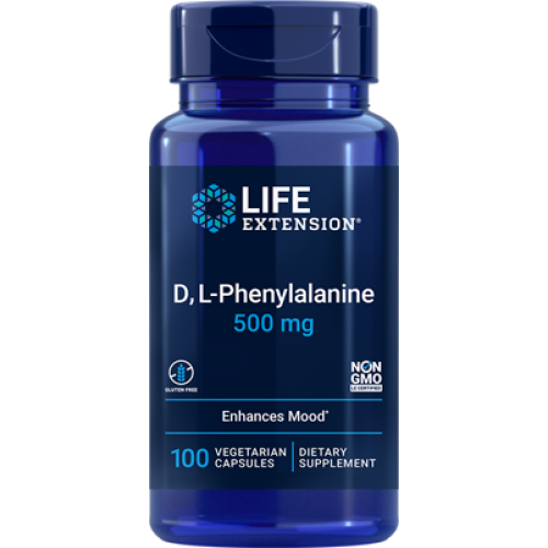 Life Extension D, L-Phenylalanine Capsules, 500 mg, 100 vegetarian capsules