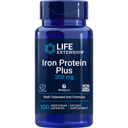 Life Extension Iron Protein Plus, 300 mg, 100 vegetarian capsules