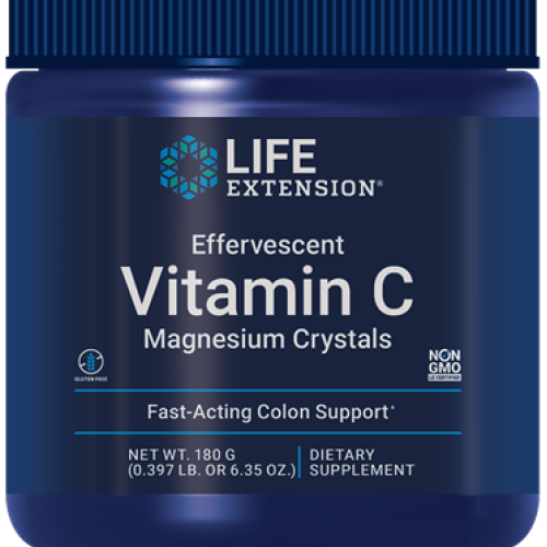 Life Extension Effervescent Vitamin C Magnesium Crystals, 180 grams