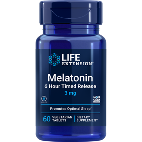 Life Extension Melatonin 6 Hour Timed Release, 3 mg, 60 vegetarian tablets