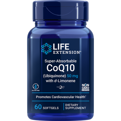 Life Extension Super-Absorbable CoQ10 Ubiquinone with d-Limonene, 50 mg, 60 softgels