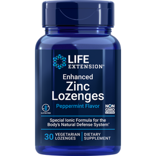 Life Extension Enhanced Zinc Lozenges Peppermint, 30 vegetarian lozenges