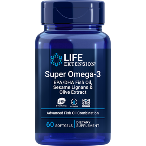 Life Extension Super Omega-3 EPA/DHA Fish Oil, Sesame Lignans & Olive Extract, 60 softgels
