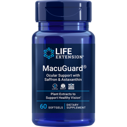 Life Extension MacuGuard Ocular Support with Saffron & Astaxanthin, 60 softgels