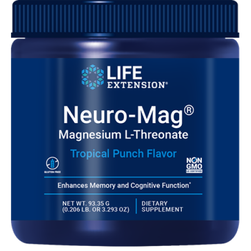 Life Extension Neuro-Mag Magnesium L-Threonate Tropical Punch, 93.35 grams