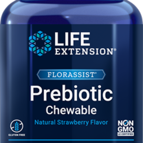 Life Extension FLORASSIST Prebiotic Chewable Strawberry, 60 chewable tablets