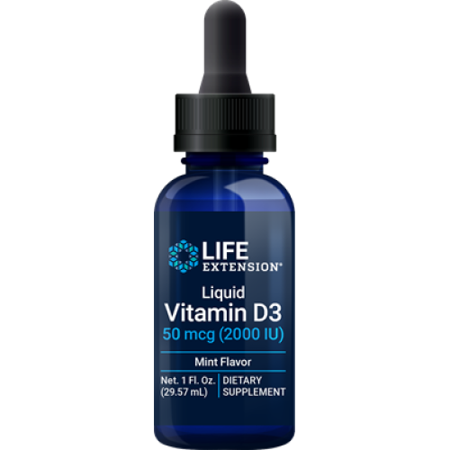 Life Extension Liquid Vitamin D3 Mint, 50 mcg 2000 IU, 29.57 ml