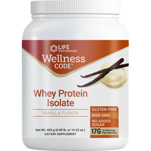 Life Extension Wellness Code Whey Protein Isolate Vanilla, 403 grams