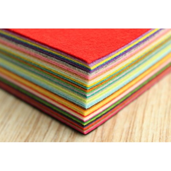 Life Glow DIY Polyester Stiff Felt Fabric Squares Sheets Assorted ...