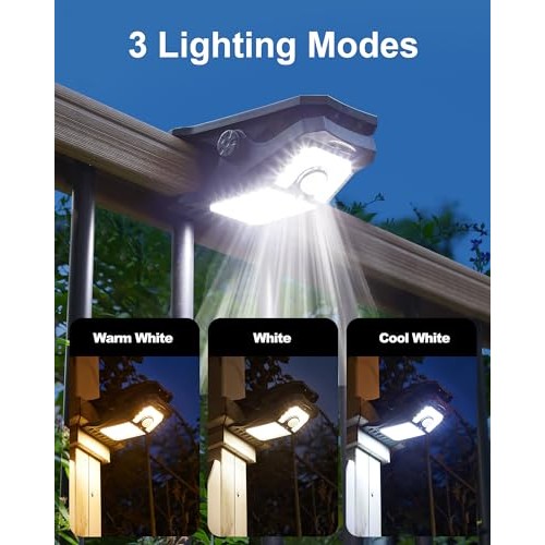 LIFENGSOLER 118LEDs Solar Motion Sensor Lights Outdoor, 2 Pack Cli...