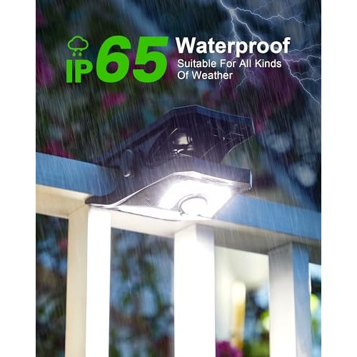 LIFENGSOLER 118LEDs Solar Motion Sensor Lights Outdoor, 2 Pack Cli...