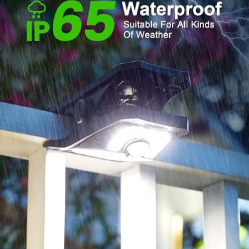 LIFENGSOLER 118LEDs Solar Motion Sensor Lights Outdoor, 2 Pack Cli...
