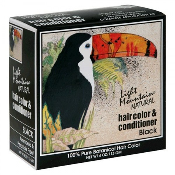 Light Mountain Natural Hair Color & Conditioner, Black, 4 oz 113 ...