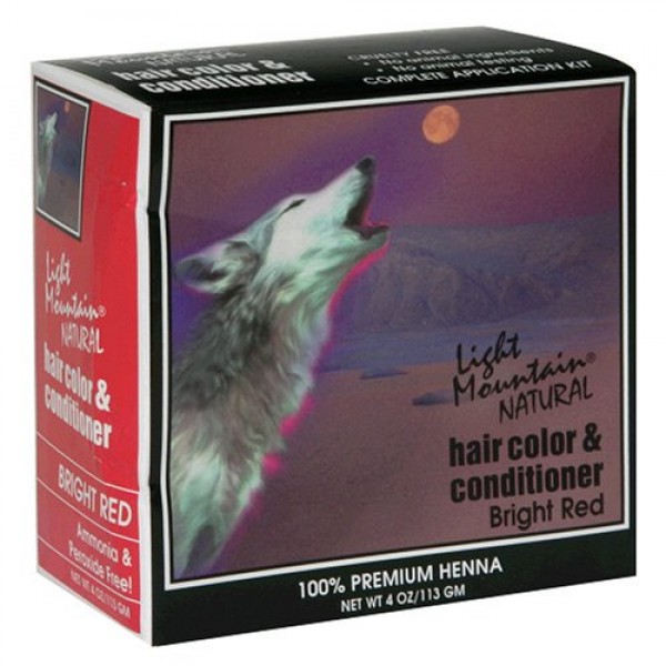 Light Mountain Natural Hair Color & Conditioner, Bright Red, 4 oz ...