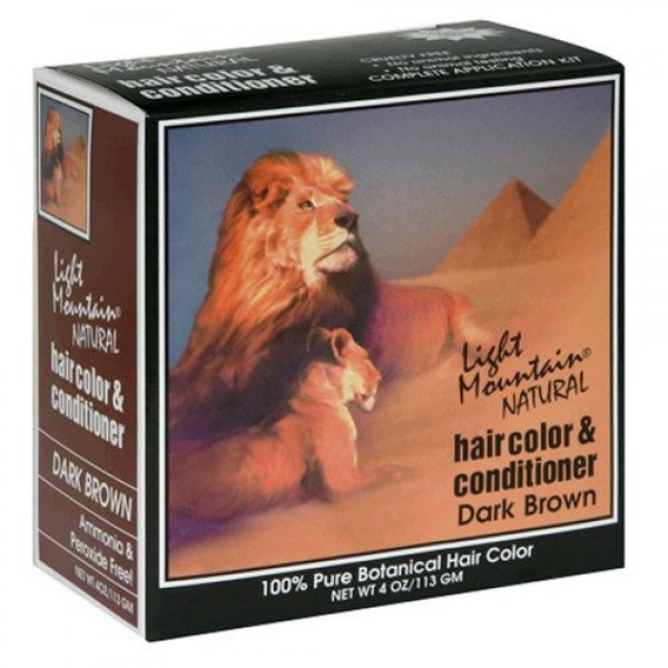 Light Mountain Natural Hair Color & Conditioner, Dark Brown, 4 oz ...
