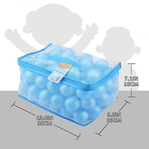 Lightaling 100pcs Blue Ocean Balls  Pit Balls Soft Plastic Phthalate  BPA Free