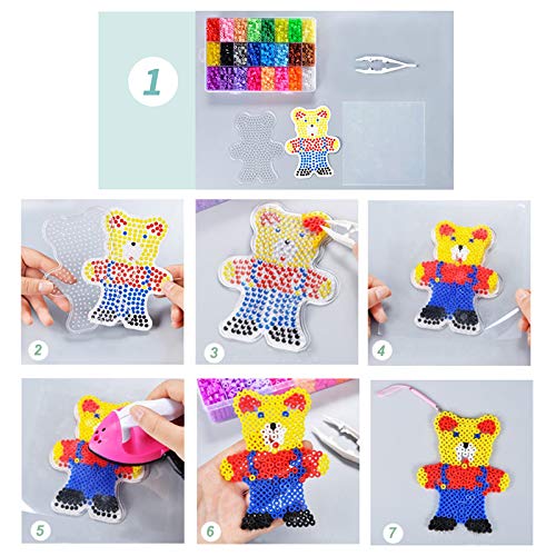24000 Fuse Beads, 24 Color 2.6mm Mini Fuse Beading Kit with Pegboa...